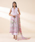 Women's Unstitched Lawn Embroidered Purple 2 Piece Suit